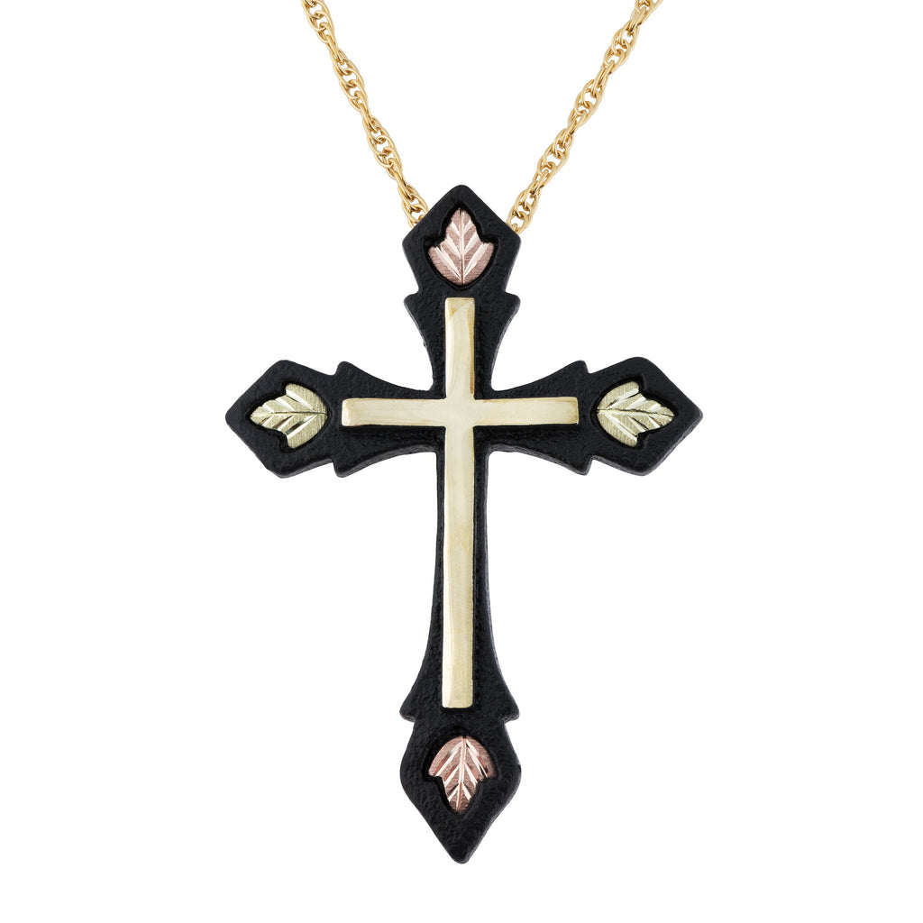 Mens black hills gold cross deals necklace