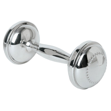 Dumbbell Rattle with Beading in Sterling Silver