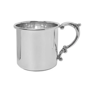 Scroll Handle Baby Cup in Sterling Silver