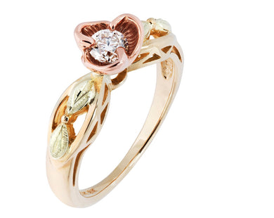 Diamond Rose - Black Hills Gold Engagement & Wedding Ring Set