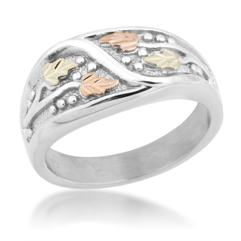 Grapevine - Sterling Silver Black Hills Gold Mens Ring – Fortune And ...