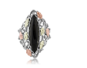 Grand Onyx - Sterling Silver Black Hills Gold Ring