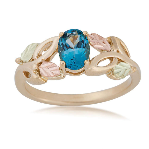 Black Hills Gold Blue Topaz Ring - Jewelry