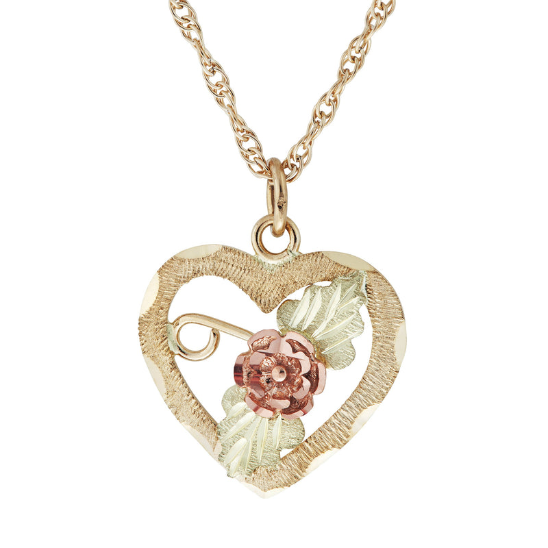 Rose Design Black Hills Gold Cross Pendant & Necklace | eBay
