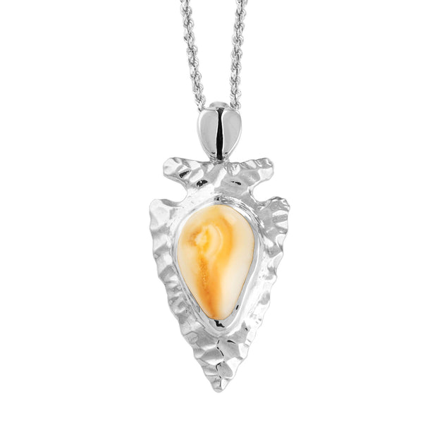 Shoshone Elk Ivory Sterling Silver Pendant - Jewelry