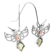 Sterling Silver Black Hills Gold Hummingbird Earrings II - Jewelry