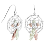 Sterling Silver Black Hills Gold Dreamcatcher Earrings - Jewelry