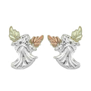 Sterling Silver Black Hills Gold Open Arms Angel Earrings - Jewelry