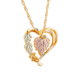 Foliage Heart IV - Black Hills Gold Pendant