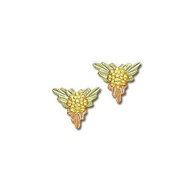 Traingular Foliage Black Hills Gold Earrings - Jewelry