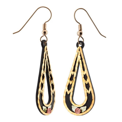 Enamel Coat Black Hills Gold Earrings - Jewelry