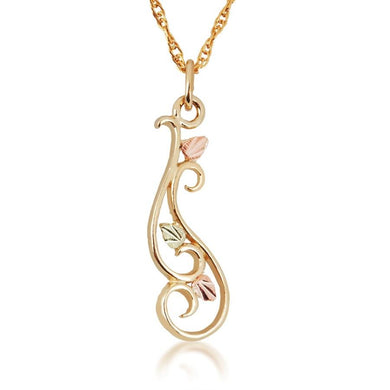 Black Hills Gold Swirly Vines Pendant & Necklace - Jewelry