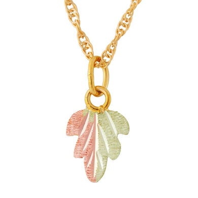 Black Hills Gold Elegant Leaf Pendant & Necklace - Jewelry