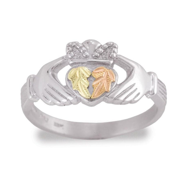 Sterling Silver Black Hills Gold Claddagh Ring II - Jewelry