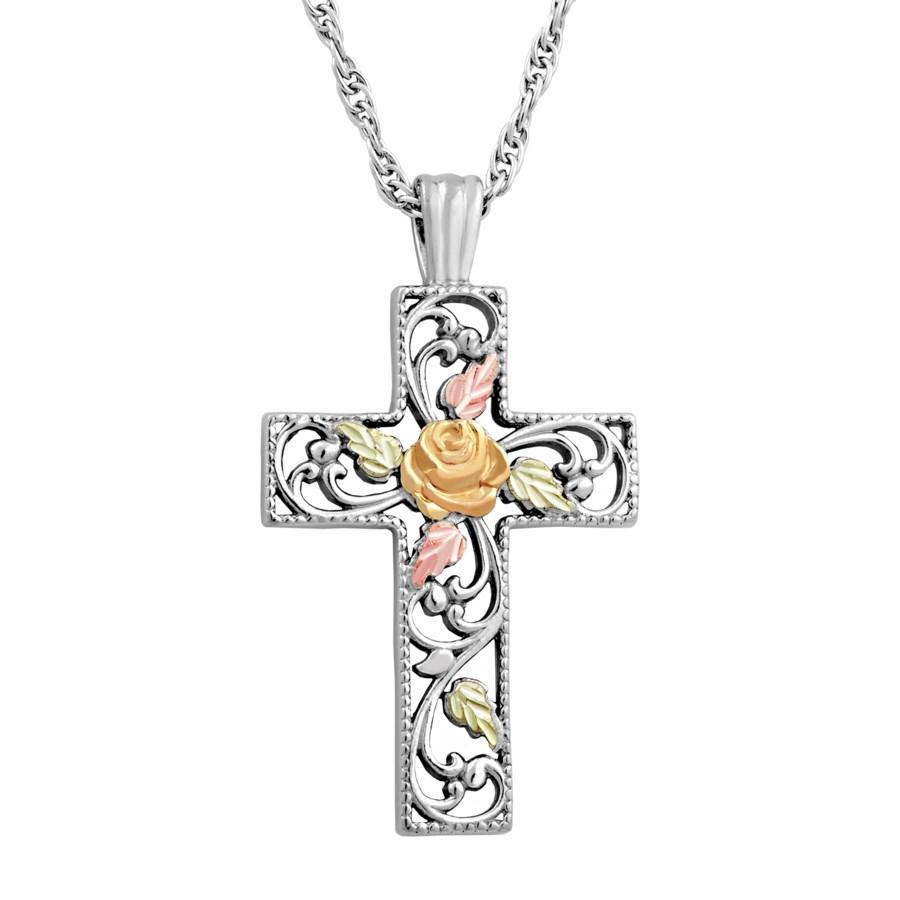 Elite Cross - Sterling Silver Black Hills Gold Pendant – Fortune And ...