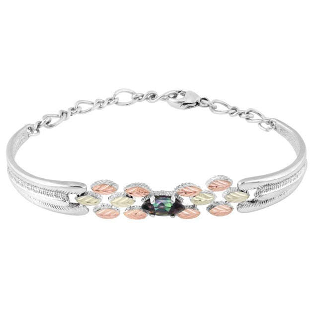 Sterling Silver Black Hills Gold Mystic Fire Topaz Bracelet - Jewelry