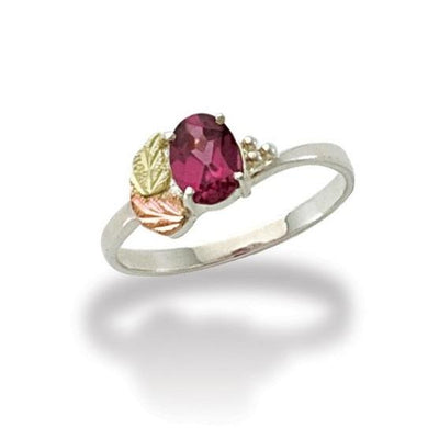 Sterling Silver Black Hills Gold Rhodolite Ring - Jewelry