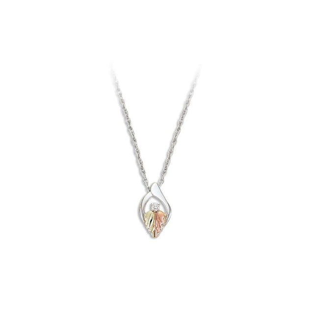 Sterling Silver Black Hills Gold Diamond Pendant - Jewelry