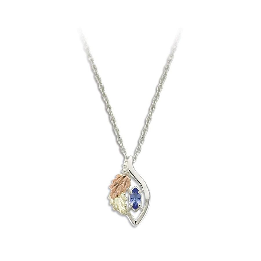 Sterling Silver Black Hills Gold Tanzanite Pendant - Jewelry