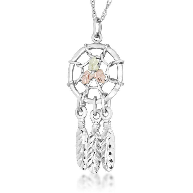 Sterling Silver Black Hills Gold Dreamcatcher Pendant - Jewelry